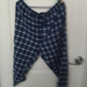 Men's Hanes Blue & White Plaid Pj Set Size L/G
